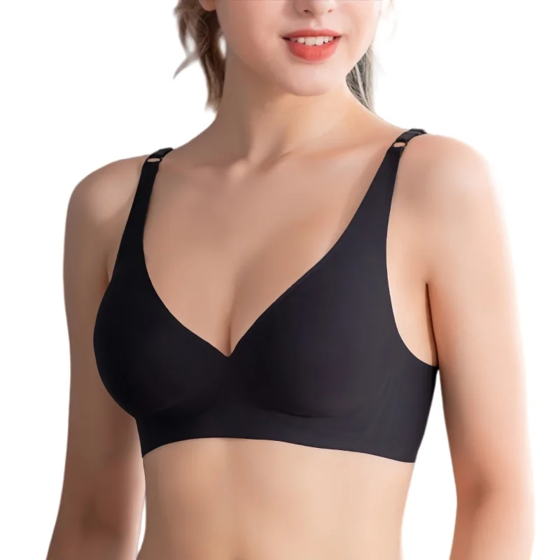 Soutien-gorge sans couture noir porté